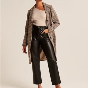 Abercrombie Curve Love Vegan Leather Ankle Straight Pants